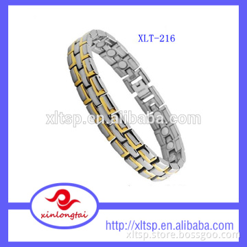 fashion jewelry wholesale titanium bracelet magnet with gold plated
